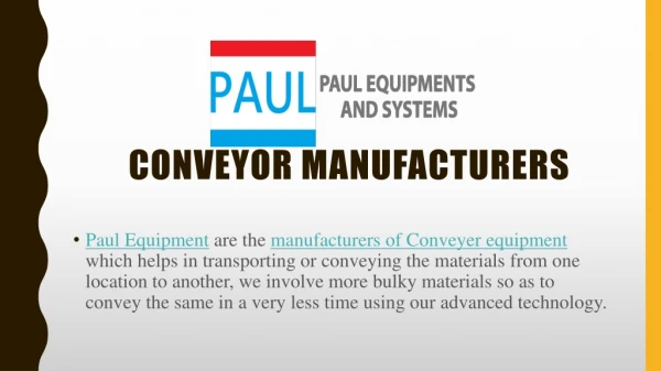 Conveyor Manufacturer