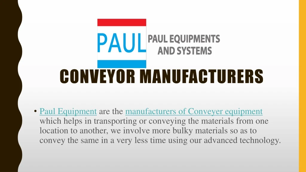 conveyor manufacturers