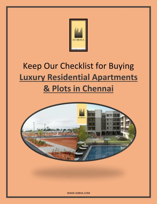 Keep Our Checklist for Buying Luxury Residential Apartments & Plots in Chennai