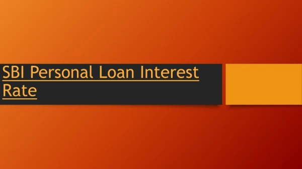 State Bank of India Personal Loan