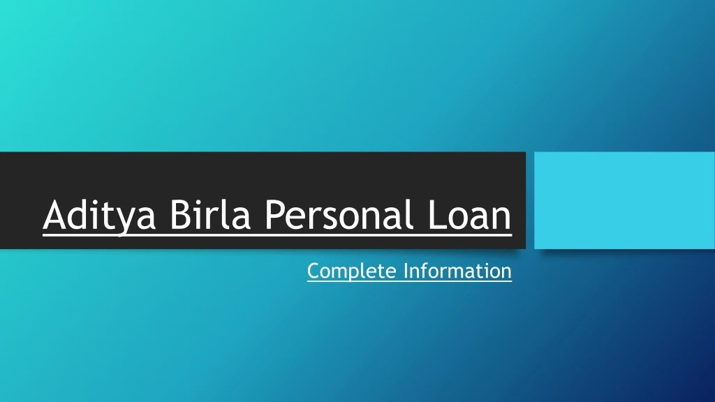 aditya birla personal loan