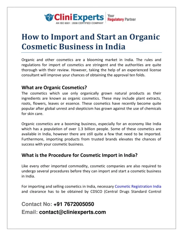 How to Import and Start an Organic Cosmetic Business in India