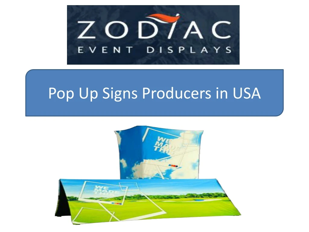 pop up signs producers in usa