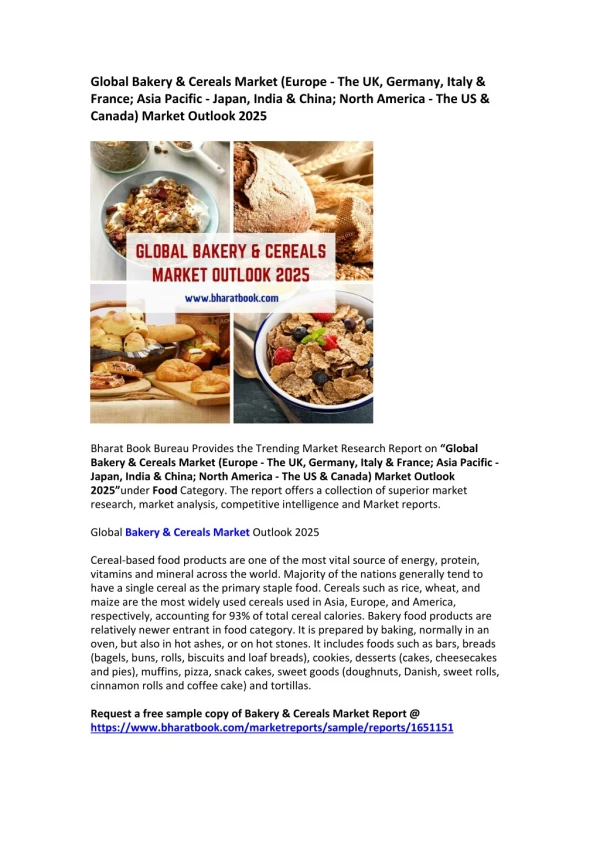 Global Bakery & Cereals Market Outlook 2025