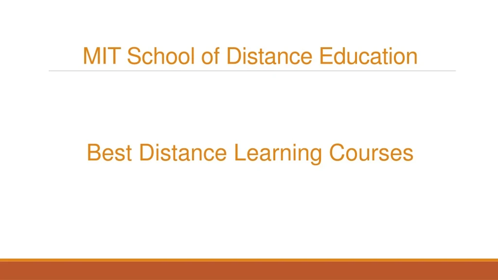 mit school of distance education