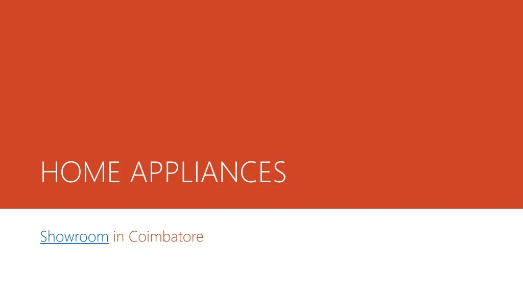 home appliances