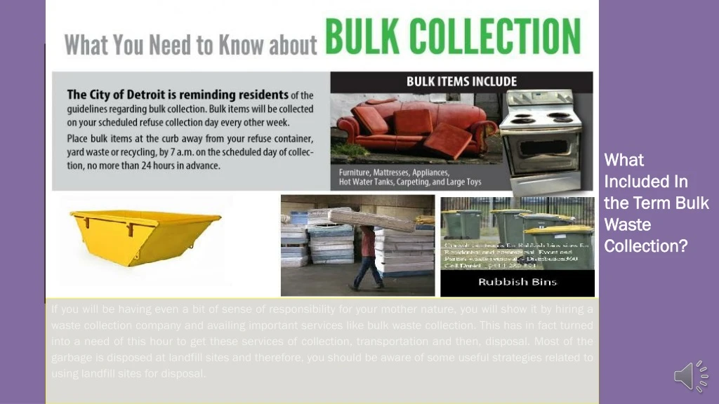 what included in the term bulk waste collection