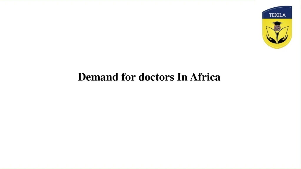 demand for doctors in africa