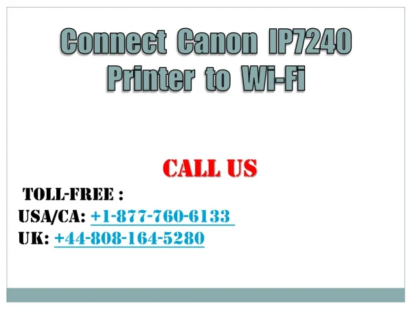 Connect Canon IP7240 Printer to WiFi