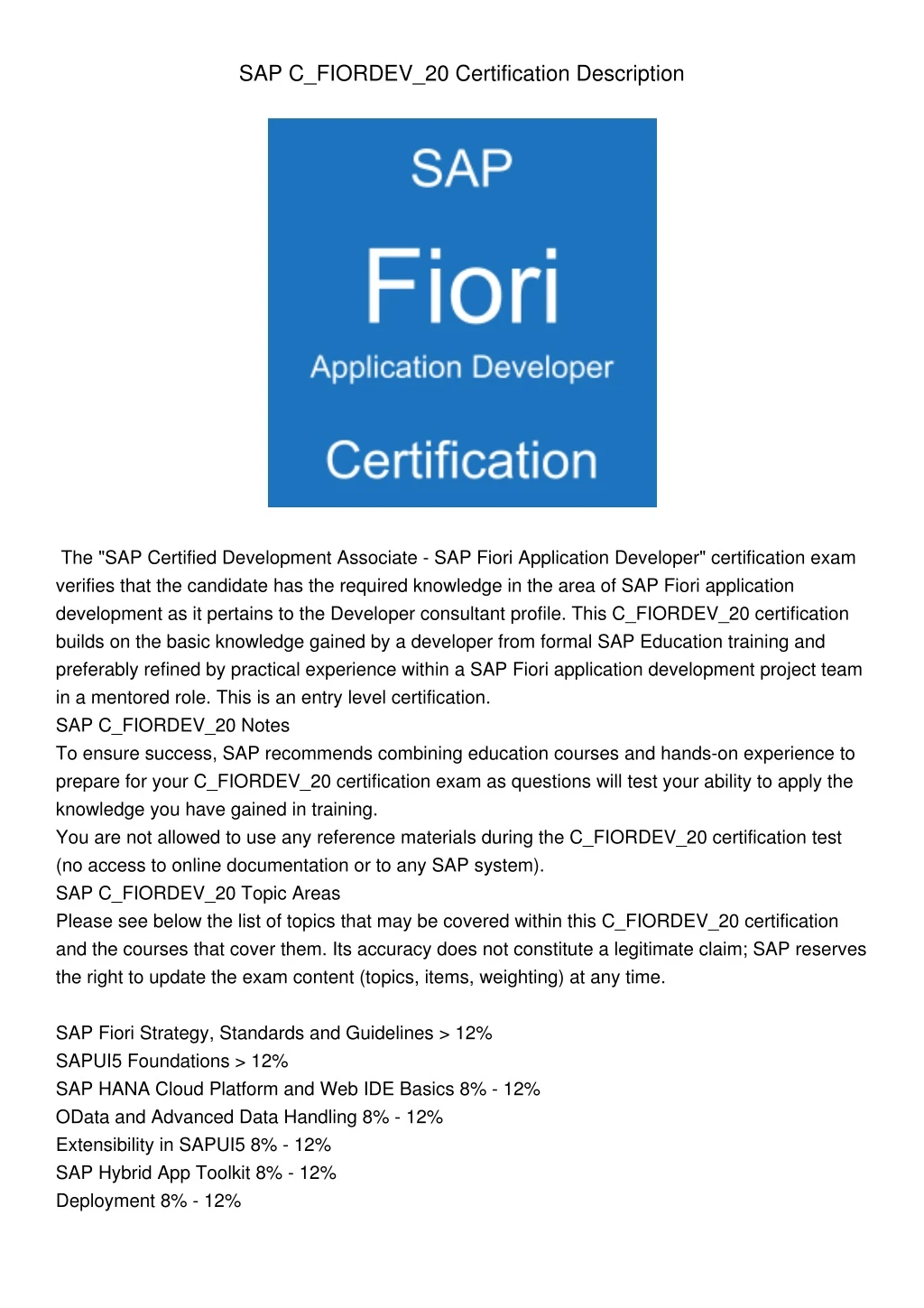 sap c fiordev 20 certification description