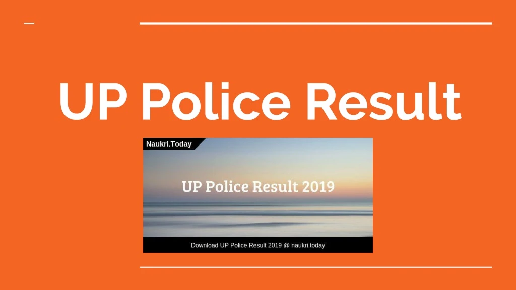 up police result