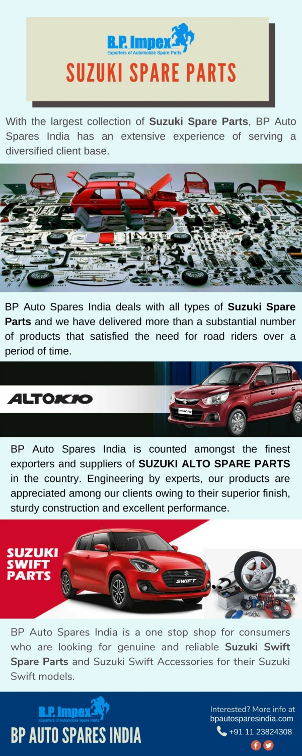 Genuine Quality Suzuki Spare Parts For Suzuki Cars
