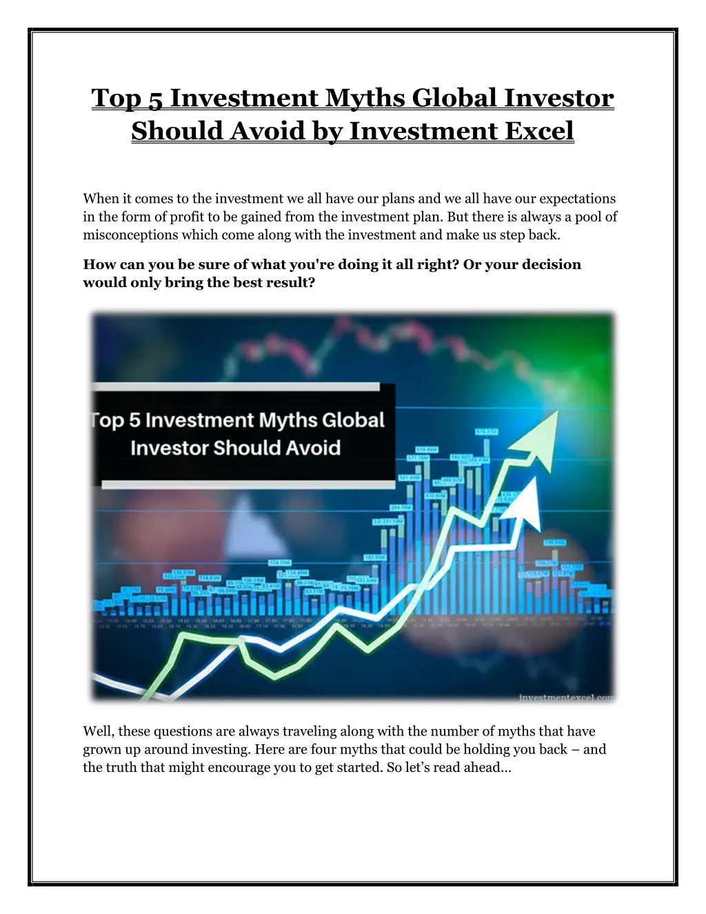 top 5 investment myths global investor should
