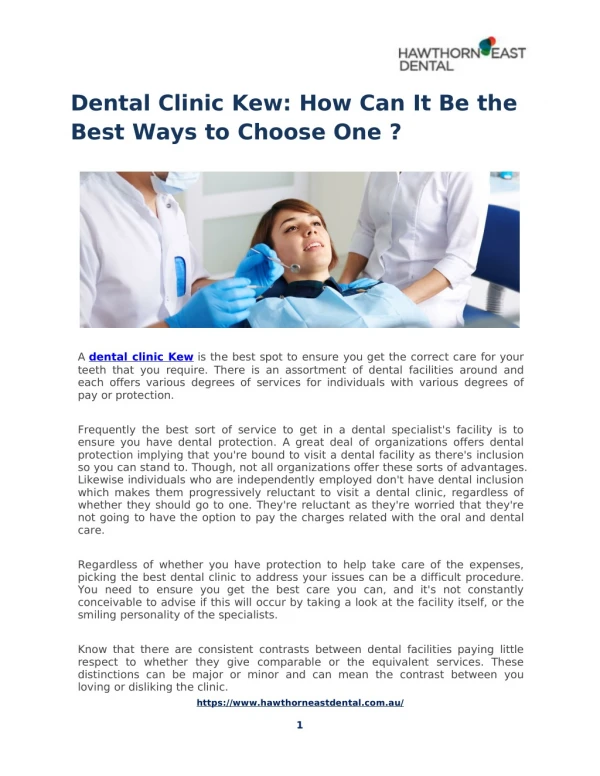 Dental Clinic Kew : How Can It Be the Best Ways to Choose One?