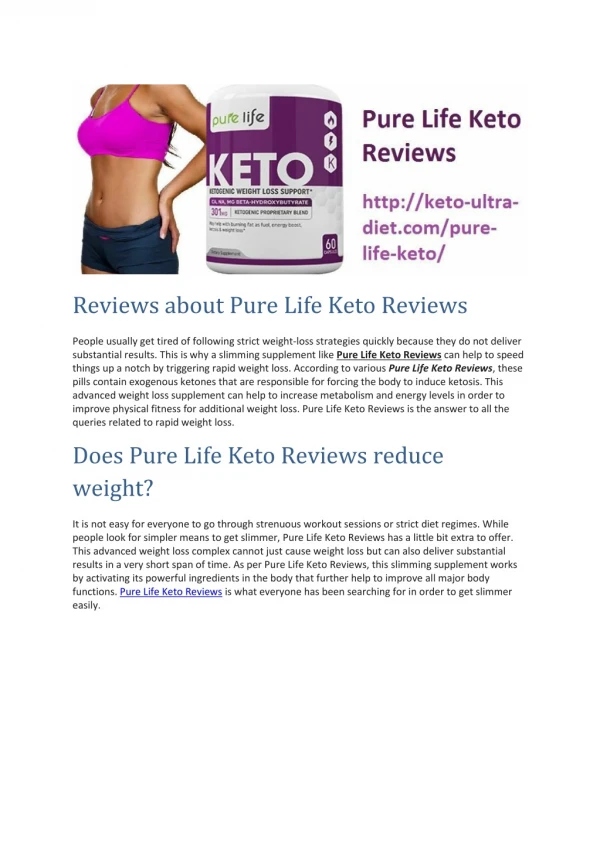 Pure Life Keto Reviews