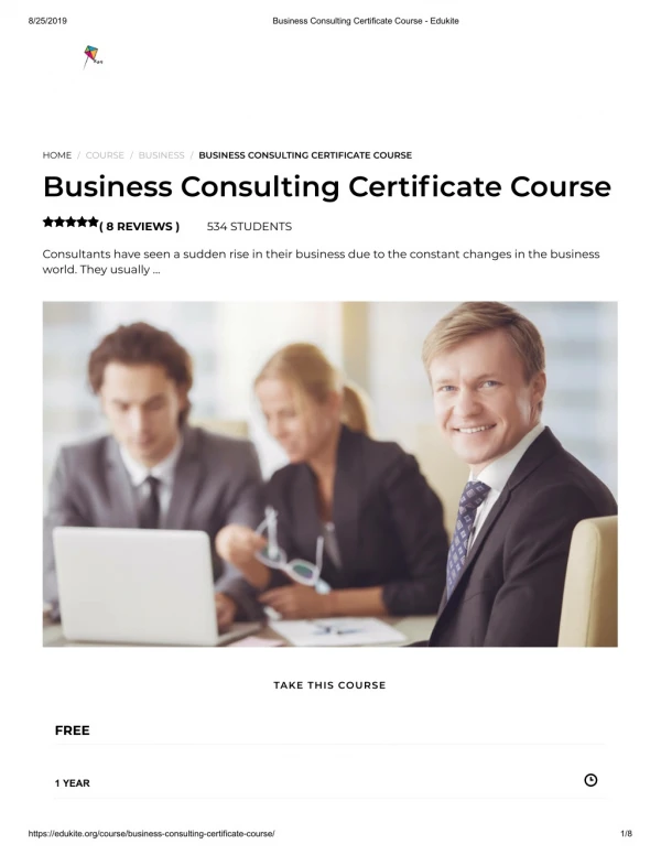 Business Consulting Certificate Course - Edukite