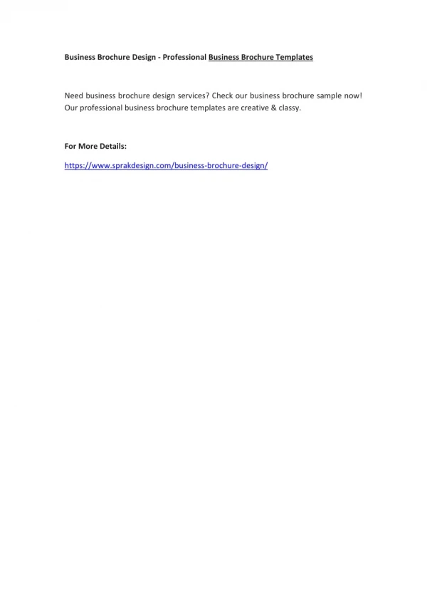 business brochure design professional business