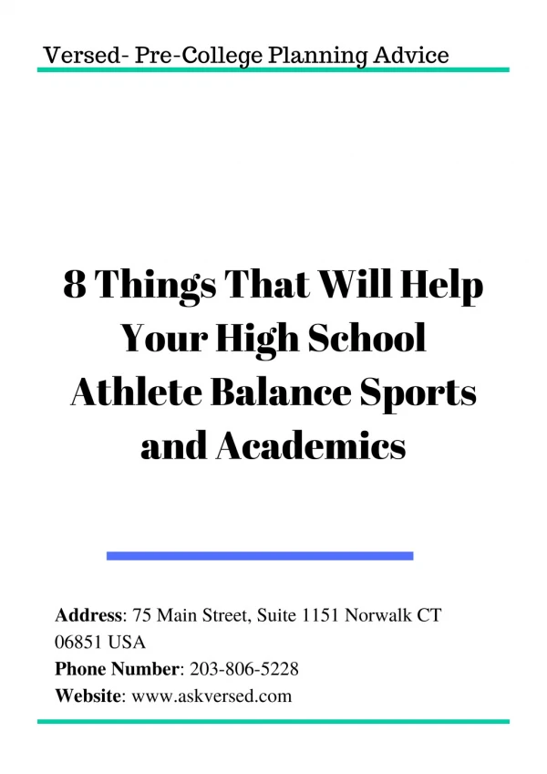 8 Things That Will Help Your High School Athlete Balance Sports and Academics | Versed - Parent Advisor