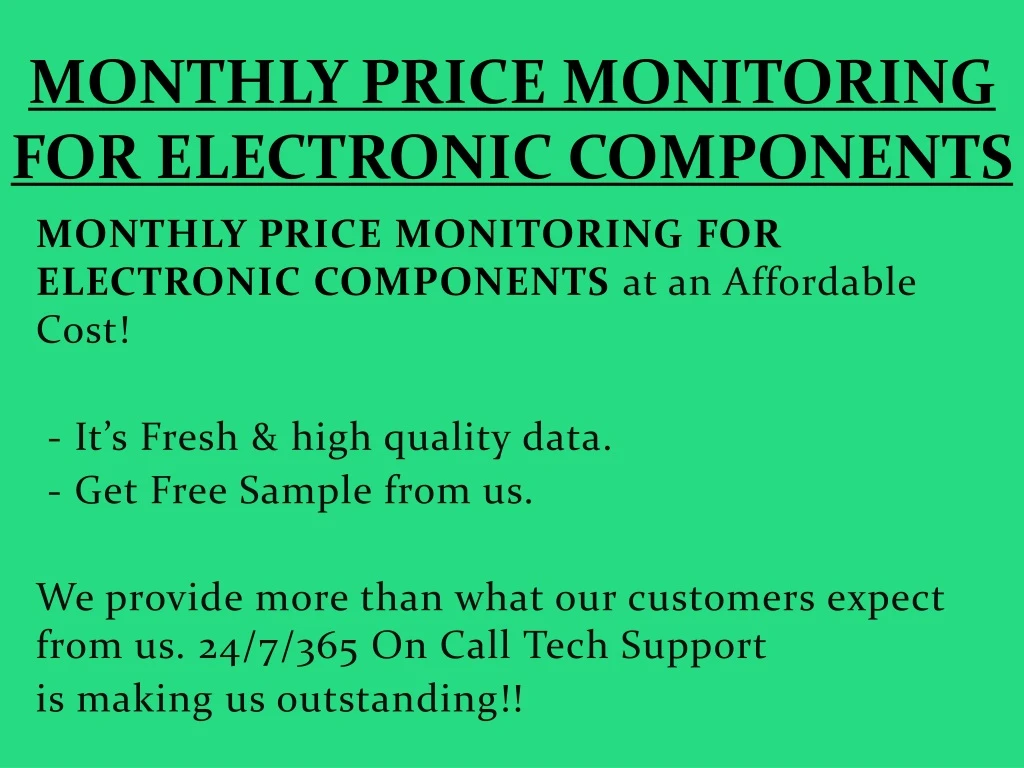 monthly price monitoring for electronic components