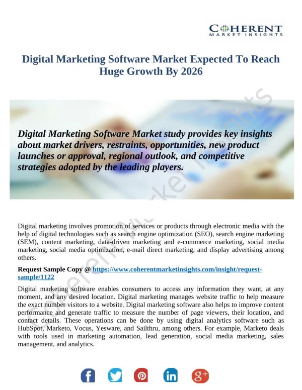 Digital Marketing Software Market Intelligence Report Offers Growth Prospects 2018-2026