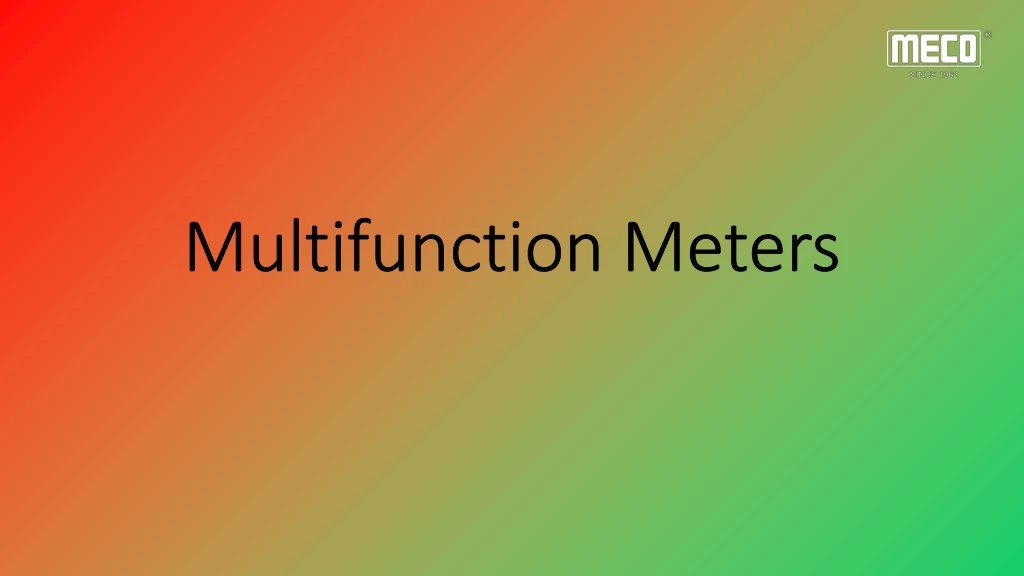 multifunction meters