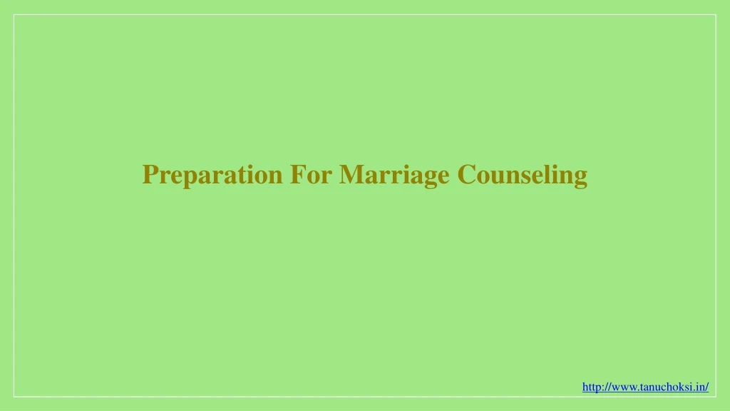 preparation for marriage counseling