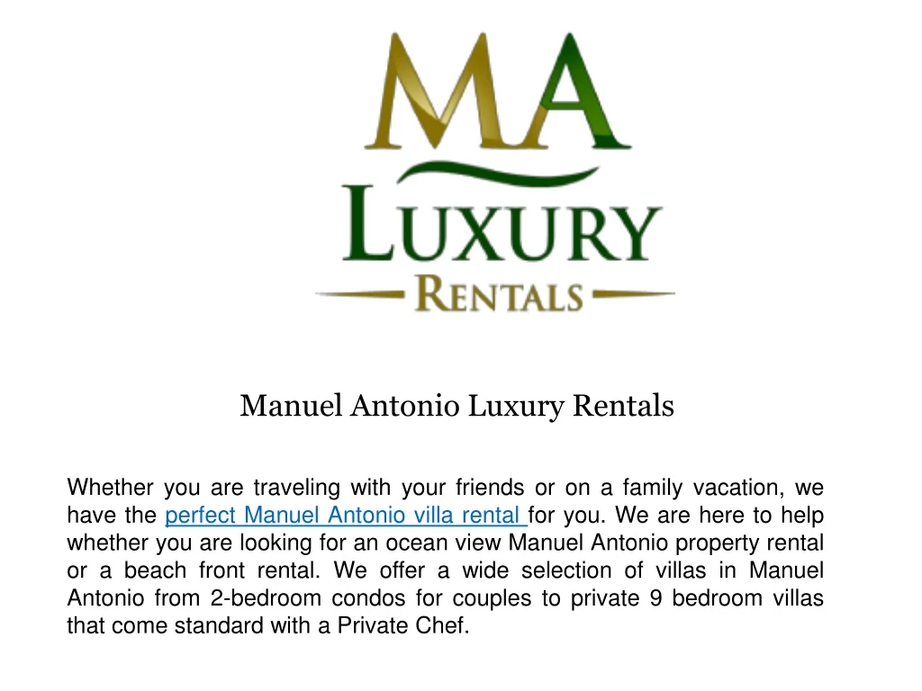 manuel antonio luxury rentals