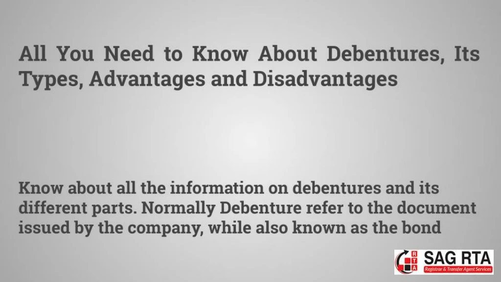 all you need to know about debentures its types
