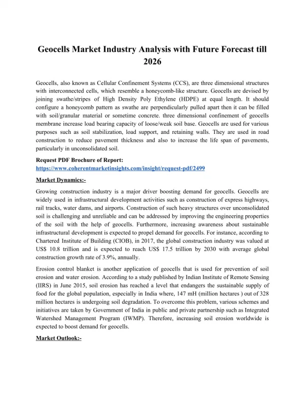 Geocells Market Analysis, 2026 | Global Industry Report