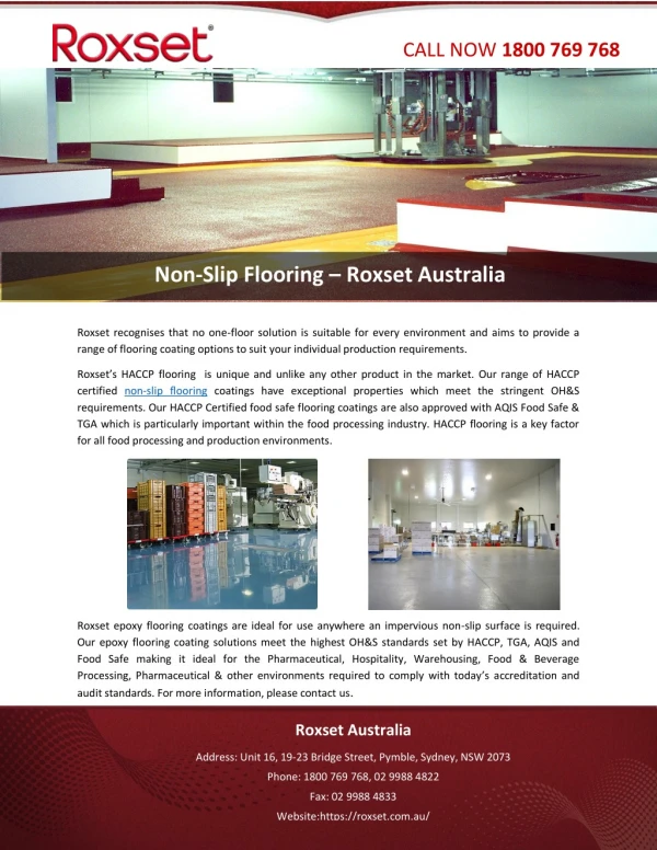 Non-Slip Flooring – Roxset Australia