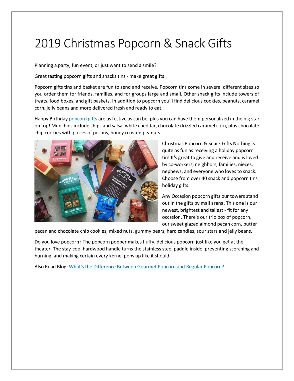 2019 christmas popcorn snack gifts