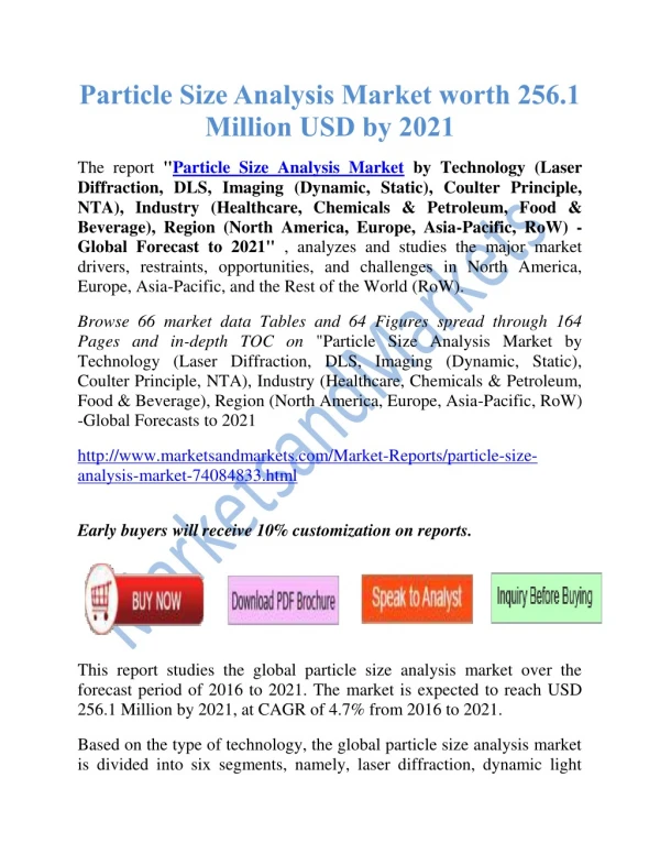 Future of Particle Size Analysis Market | Global Forecast to 2022