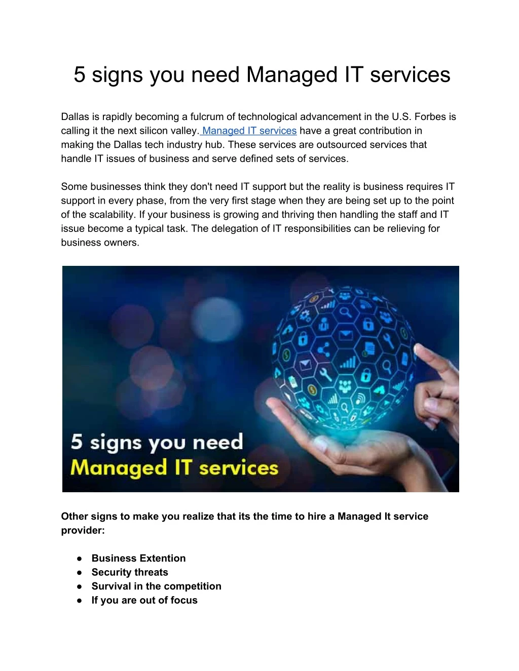 5 signs you need managed it services