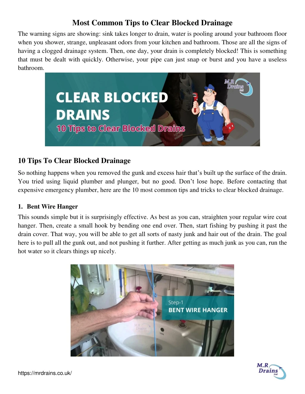 most common tips to clear blocked drainage