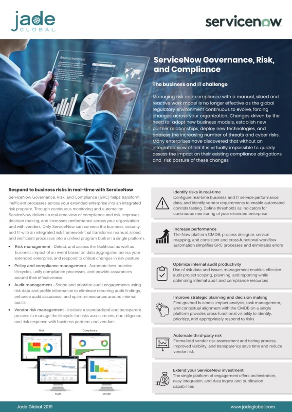 ServiceNow Governance, Risk, and Compliance Datasheet