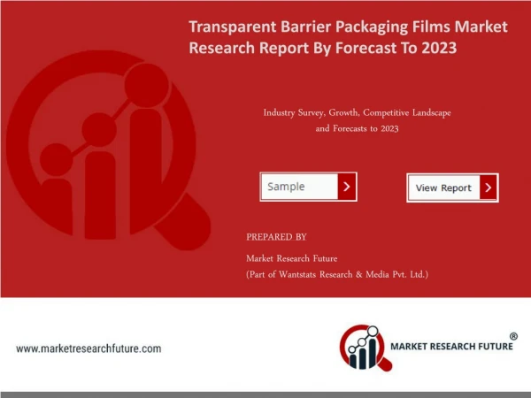 Transparent Barrier Packaging Films Market Sales Revenue, Worldwide Analysis, Competitive Landscape, Future Trends, Indu