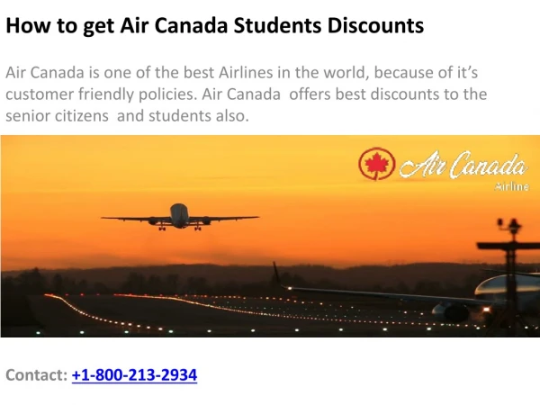 How to get Air Canada Students Discount