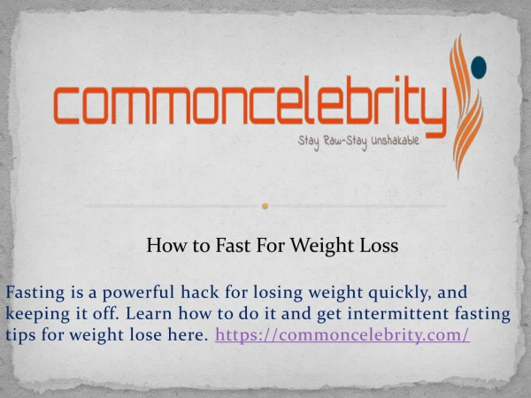 How to Fast For Weight Loss