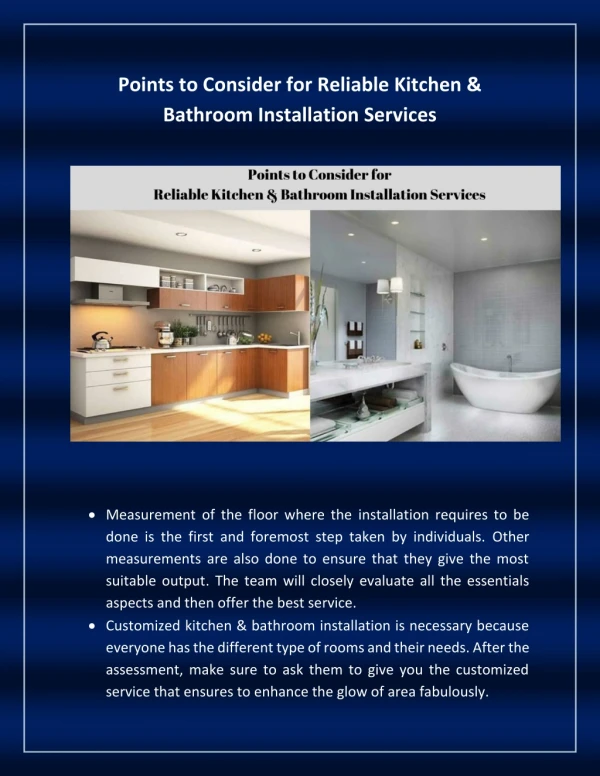 Hire Professionals for Unique Kitchen and bathroom Services In Gold Coast