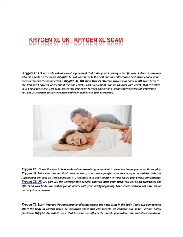 Krygen XL UK | Krygen XL Scam