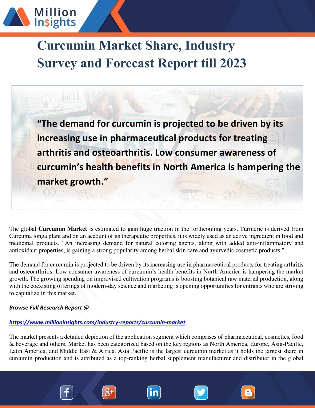 curcumin market share industry survey