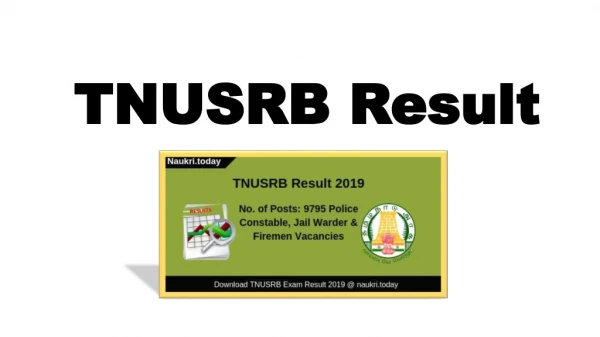 TNUSRB Result 2019 Constable, Jail Warder, Firemen Cut off, Merit list