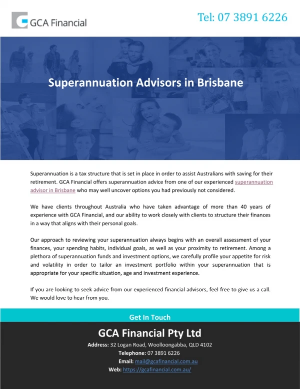 Superannuation Advisors in Brisbane