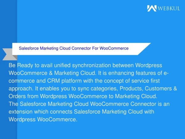 Salesforce Marketing Cloud Connector For WooCommerce