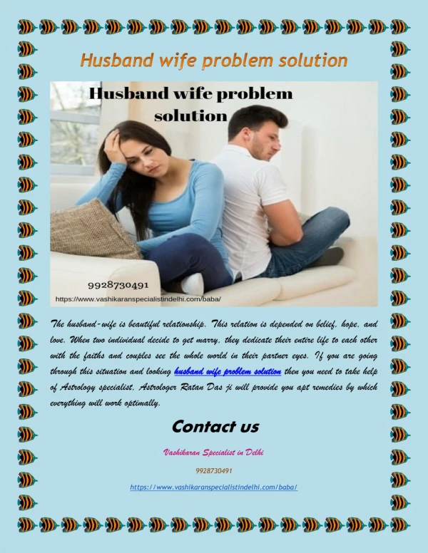 Husband wife problem solution