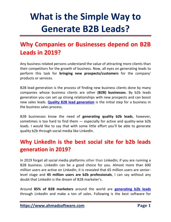 Extract Quality B2B Leads Data from LinkedIn with Using LinkedIn Company Extractor