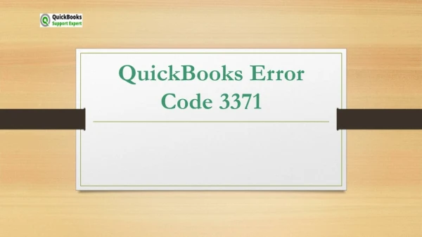 How to Resolve QuickBooks Desktop Error 3371