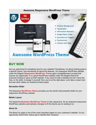 Awesome Responsive WordPress Theme - slide 1