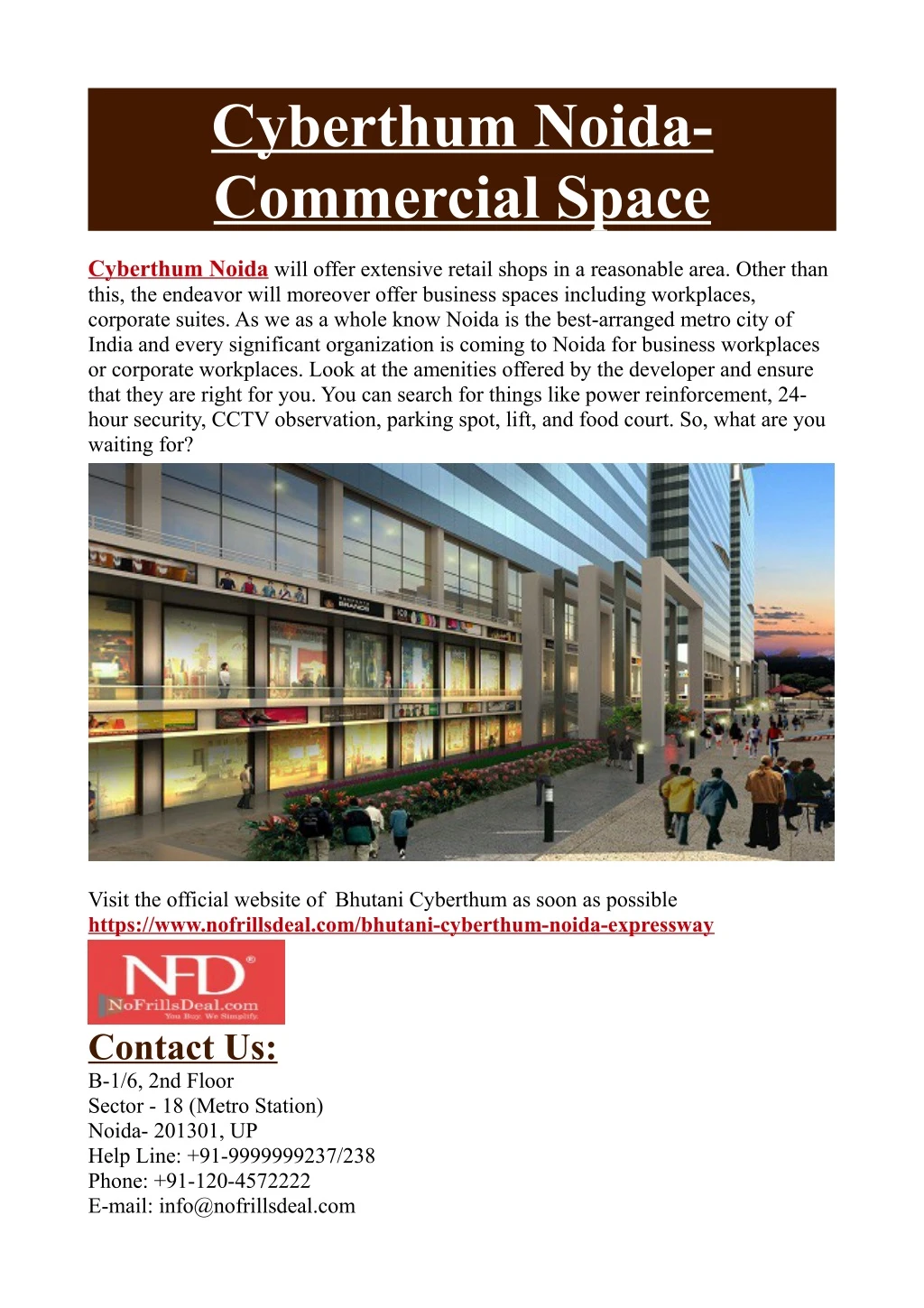 cyberthum noida commercial space