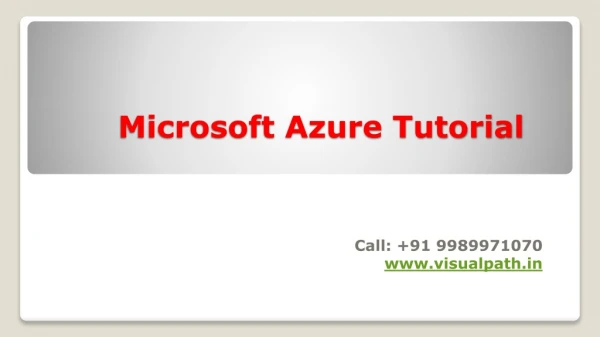 Microsoft Azure DevOps Online Training